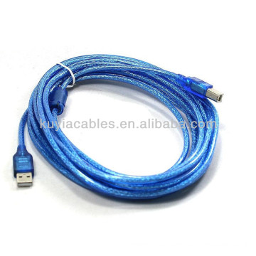 Printer Cable,USB cable AM to BM Standard USB2.0, AM to USB BM Cable,5M length,Blue color